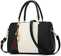 Lapensée ハンドバッグ レディース ラパンセ ショルダーバッグ ミニ トート フェイク PU レザー 人気 軽量 防水 トリコロール B(ブラック)