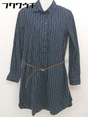 ◇ ◎ URBAN RESEARCH DOORS ストライプ スリット 長袖 膝丈 ワンピース 表記なし グリーン マルチ レディース  【1108310001690】