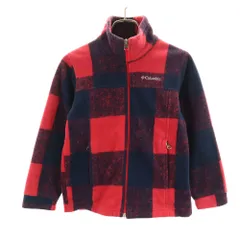 コロンビア チェック柄 フリースジャケット S ネイビー 他 Columbia アウトドア キッズ