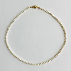 【再販】貝ベビーパールネックレス/約3.8mm約42cm/クリームツートン/G/made in japan