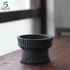 3Dプリント鉢 3Dプリンター鉢 作家鉢 植木鉢 Green5【メッシュ105B】105mm：マットブラック