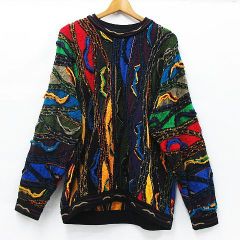 COOGI クージー 3D ニット 90's ヴィンテージ マルチカラー 編み込み S オーストラリア製 ★2817 M00001-0425②
