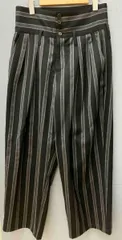 SHAREEF シャリーフ メンズ ボトム パンツ STRIPE WIDE BELT PANTS 22312012 Mサイズ ボタン1つ欠損 ブラック グレー 日本製