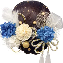 和玉 造花飾り ヘアアクセサリー ドライフラワー 結婚式 かすみ草 袴 浴衣 和装 七五三 造花 卒業式 着物 リボン 振袖 水引 羽 髪飾り 手作り 成人式 9色展開 T5033 [JZOON]