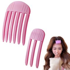 【特価商品】前髪 立ち上げ クリップ 固定額ヘアピン 根元立ち上げクリップ ふんわり 前髪 ヘアカーラー プラスチック イヤーで毛根をスタイリング 2点セット ピンク