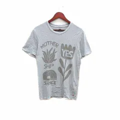 リーバイス Levi's Tシャツ カットソー クルーネック ロゴプリント 半袖 麻混 リネン混 S ライトグレー /YK