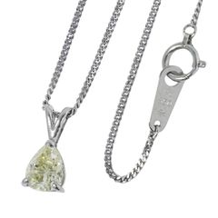 本物 ダイヤモンド 1.01ct Pt850 ネックレス ペンダント プラチナ イエロー アクセサリー ジュエリー 中古 【フォロー割】