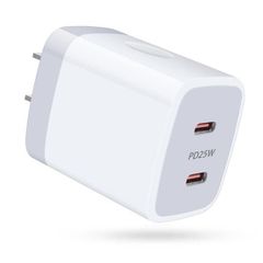 1_ホワイト Viviber 急速充電器 iPhone ACアダプター Type-C 充電器 純正 USB PD2ポート 25W タイプc コンセント PPS急速 PSE認証 ac式充電器 iPhone 16/15/14 iPad Galaxy A54/S23