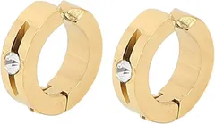 AXLUCE フェイクピアス ピアリング メンズ レディース 両耳用2点セット イヤリング 金属アレルギー対応 サージカルステンレス イヤーカフ フープイヤリング( ゴールド)