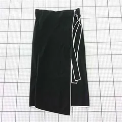 ◇ ⊂ Ballsey ボールジィ ラップ巻き風 膝下丈 タイト スカート サイズ34 ブラック系 レディース E  【1509180009470】