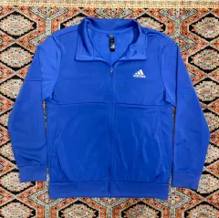 アディダス 三角ロゴ ブルー ジップアップ ジャージ レディース S/160