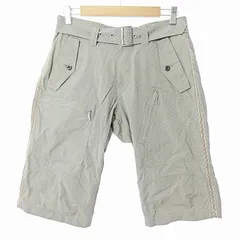 バーバリーブラックレーベル BURBERRY BLACK LABEL ミリタリー ショートパンツ ベルト付き チェック柄 73 グレー 0320 IBO68