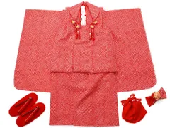 七五三着物 3歳女の子 被布コートセット 絞り柄 疋田柄 8点セット 化粧箱入り fk-31