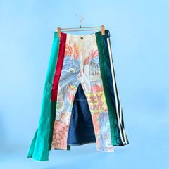 再構築スカート デニム 異素材 リメイク ロング レディース remake 久喜倉庫店 NO.0043