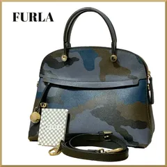 目立ったキズスレなしフルラ　FURLA　パイパー　2way　3way　レザー　ネイビー　紺色