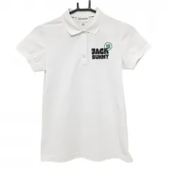 ジャックバニー 半袖ポロシャツ 白×黒 バックプリント レディース 0(S) ゴルフウェア Jack Bunny