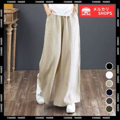 綿麻 ワイドパンツ ロングパンツ 春秋 レディース ボトムス 体型カバー カジュアル ウエストゴム ゆったり 亜麻 バギーパンツ 着やせ 無地 軽い イージーパンツ 落ち感 涼感 リネン混生地 肌触り良い コットン ボリュームが出すぎない 98GEGE-001