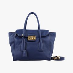 プラダPradaヴィッテロ ダイノ サウンド ツインポケットトートブルーレザーBN267358/N