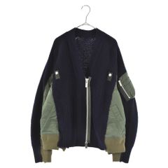 Sacai サカイ ブルゾン　ニット　切り替え　19AW Sacai (サカイ) 19AW ニットドッキング ボンバーブルゾン