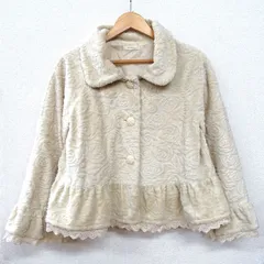 axes femme 花柄レースボレロ Mサイズ ベージュ クリーム色 ジャケット コート アウター レトロ ふわもこ ガーリー 森ガール アクシーズファム