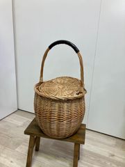 籐籠　バスケット　蓋付き　ピクニック　カゴ　カゴバッグ