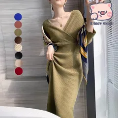 ワンピース カシュクールニットワンピース