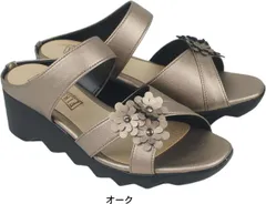 サンダル レディース ミュール 日本製 ウエッジ ヒール ソール ぺたんこ フラット 痛くない やわらかい 軽い 夏 nc92018 オーク（） M（23.0～23.5cm）