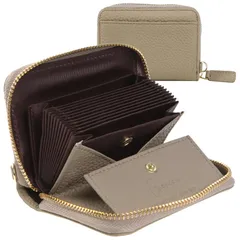 [Greacess] ミニ財布 カードケース じゃばら レディース 本革 お札が折れない スキミング防止 (グレージュ) [グレージュ]