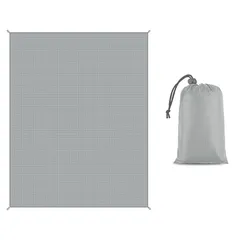 【新着商品】持ち運び簡単 キャンプ 遠足 四季適用 軽量 収納便利 アウトドア 洗える 防水 折りたたみ 収納袋付属 ピクニックマット 140x100CM (グレー) レジャーシート LOYELEY