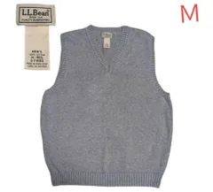 00s 古着　エルエルビーンL.L.Bean無地ベストＭグレー　香港製