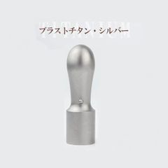 ブラストチタンシルバー 天丸 オーダー法人印鑑  単品 ケース 18mm