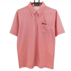 スリクソン 半袖ポロシャツ レッド×白 細ボーダー 胸ポケット ロゴ刺しゅう メンズ M ゴルフウェア SRIXON