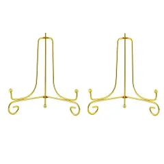 【新着商品】ゴールドプレートスタンド アイアン 皿立 写真立て 本立て 6号 (2個セット)