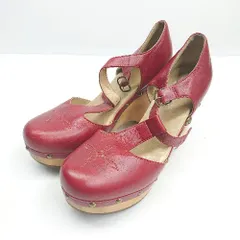 ◇ Θ UGG アグ ウッドソール ボア サンダル サイズ240 レッド系 レディース E  【1507080005417】