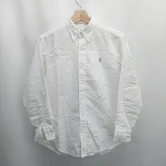◇ ポロラルフローレン 155～165cm　ワンポイント 長袖 ボタンダウンカラーシャツ サイズ160 ホワイト系 キッズ E  【1506300033377】