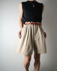 90s ラルフローレン POLO RALPH LAUREN 2タック ワイド クラシック チノ ショーツ ハーフパンツ W38 アイボリー