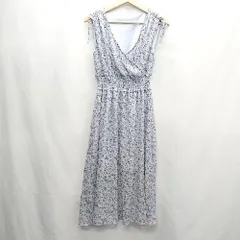 ◇ ⊂ archives 小花柄 袖なし ロング ワンピース サイズF ブルー レディース E  【1410100019724】