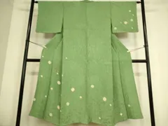平和屋着物▽訪問着　単衣　総刺繍　絞り　扇面花文　正絹　逸品　DAAS0777az