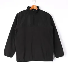 アウトドア フリースジャケット ハーフジップ プルオーバー ロゴ刺繍 レディース Lサイズ ブラック OUTDOOR 【中古】