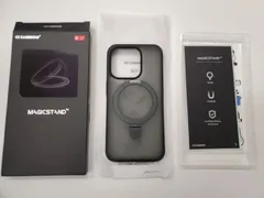 ★CASEKOO iPhone 15 Pro 用 ケース 米軍MIL規格 耐衝撃 MagSafe対応隠しスタンド 指紋防止 マット仕上げ 黄変防止 薄型半透明 いphone15pro ケース  アイフォン15pro用ケース（ブラック）のサムネイル