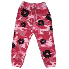 デニムティアーズ  フラワープリント カモデザイン スウェットパンツ ピンク