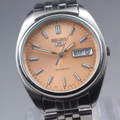 完動美品 SEIKO 5 貴重 サーモンピンク文字盤 裏スケ7S26-0430 Rare! [NEAR MINT] SEIKO 5 7S26-0430 Salmon Pink 36mm Men's