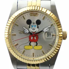 ディズニー  Disney ミッキーマウス 2000点限定 腕時計 ウォッチ クォーツ 天然ダイヤモンド デイト カレンダー付き ゴールド色 シルバー色 ■GY18 /MQ
