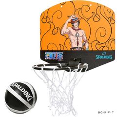 ONE PIECE メラメラの実 エース オレンジ バスケットゴール バスケットボール マイクロミニ バックボード 79-084J ボール付 家庭用 壁掛け室内用 ワンピース 25AW
