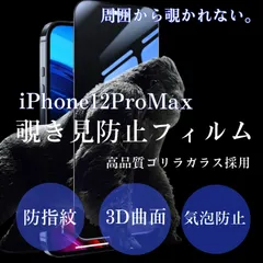 周囲から覗かせない《世界のゴリラガラス》【iPhone12ProMax】 覗き見防止強化ガラスフィルム　プライバシー保護　