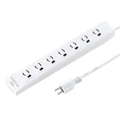 サンワダイレクト 電源タップ 7個口 3m 3P 雷ガード マグネット 一括スイッチ ＜PSE取得＞ 700-TAP037