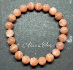 ✨キラキラ🥺♤ ♣︎ オレンジ🌛ムーンストーン ♧ ♠︎ ブレスレット☆ ６月の誕生石天然石C12183