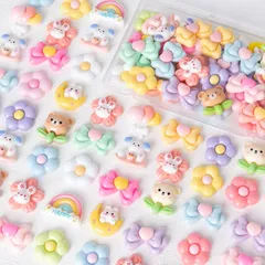新品 デコパーツ 樹脂 セット 【ハッピーガーデン・自由にDIY可能・様々なモチーフ】 アクセサリーパーツ デコパーツ かわいい キャラクター デコ 素材 ビーズ ホイップデコパーツ レジンパーツ 樹脂カボション デコレーション 可愛い 手芸 ハンドメイド ク