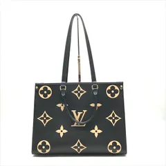 美品 LOUISVUITTON ルイヴィトン アンプラント オンザゴー MM ジャイアント モノグラム ハンド トート バッグ ブラック ブランド 鞄 a6508