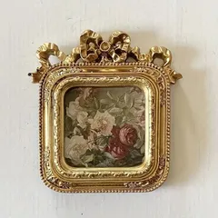 写真立て フォトフレーム 写真入れ アンティーク 雑貨 ヴィンテージ インテリア おしゃれ 高級感 四角 スクエア コンパクト ゴールド 金色